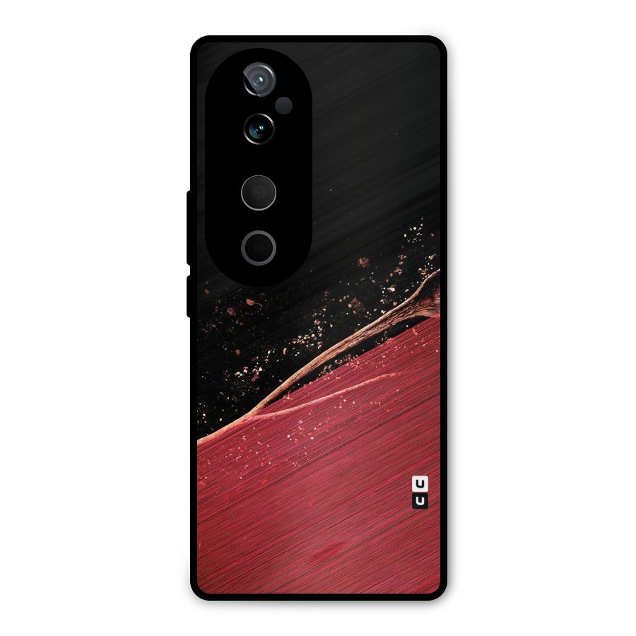 Red Flow Drops Metal Back Case for Vivo T3 Ultra