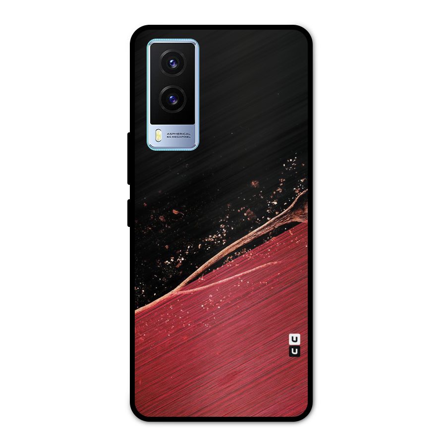 Red Flow Drops Metal Back Case for Vivo V21e 5G