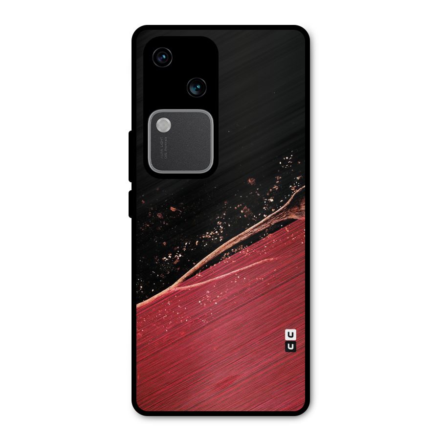 Red Flow Drops Metal Back Case for Vivo V30 Pro