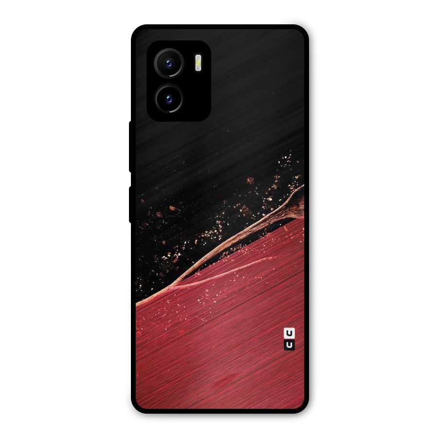 Red Flow Drops Metal Back Case for Vivo Y15s