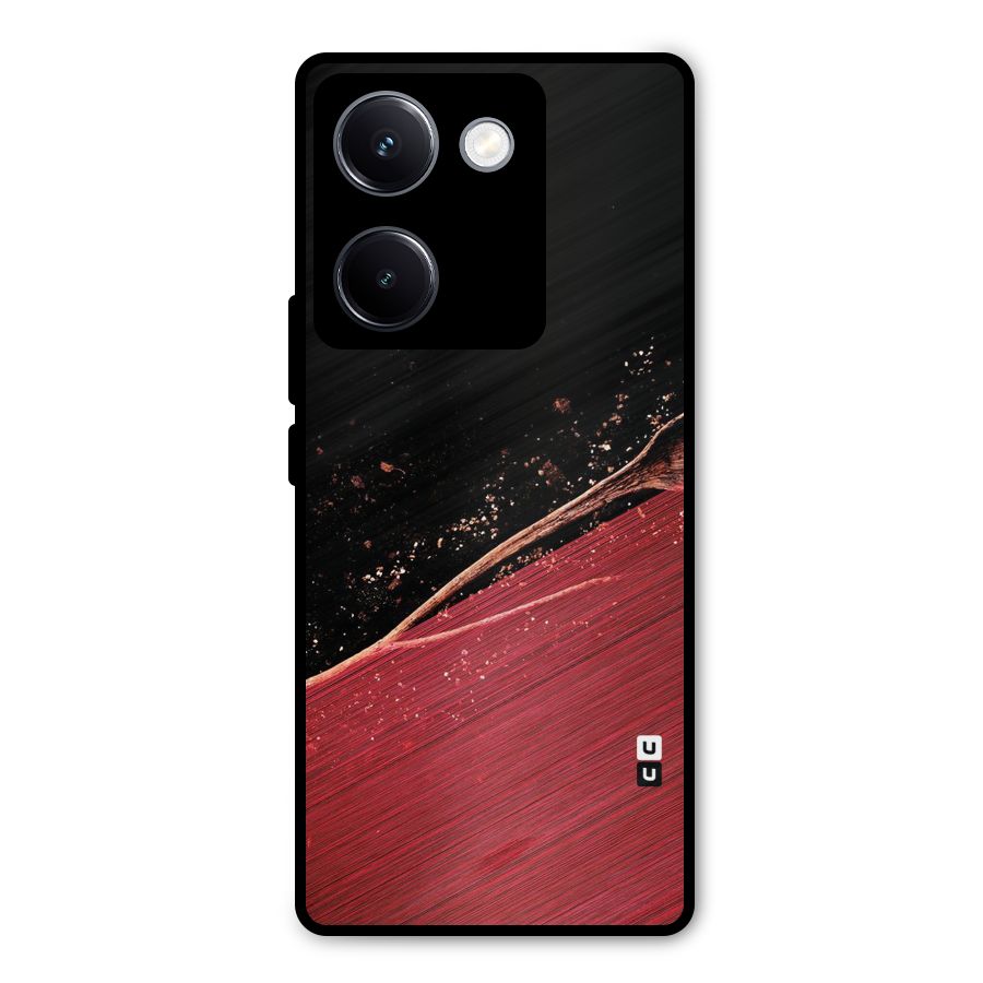 Red Flow Drops Metal Back Case for Vivo Y300 Plus