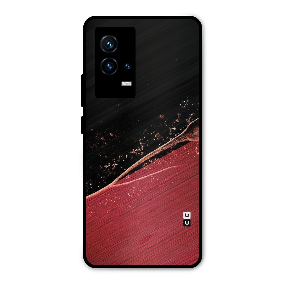Red Flow Drops Metal Back Case for iQOO 9 5G