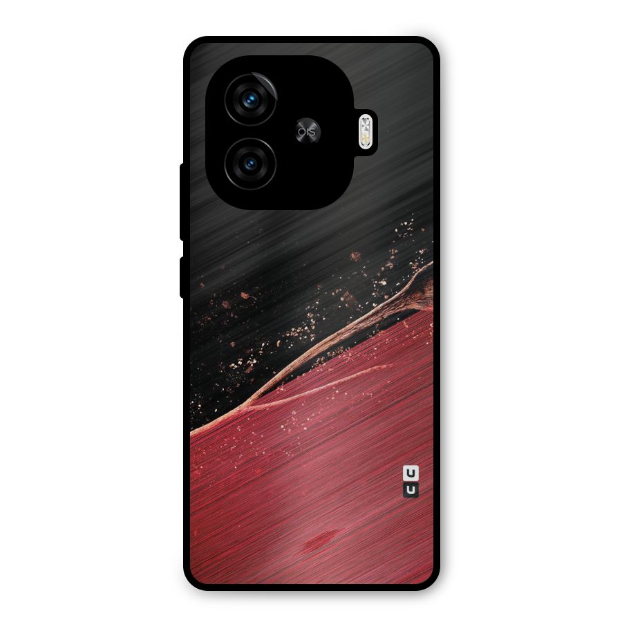 Red Flow Drops Metal Back Case for iQOO Z9 Turbo