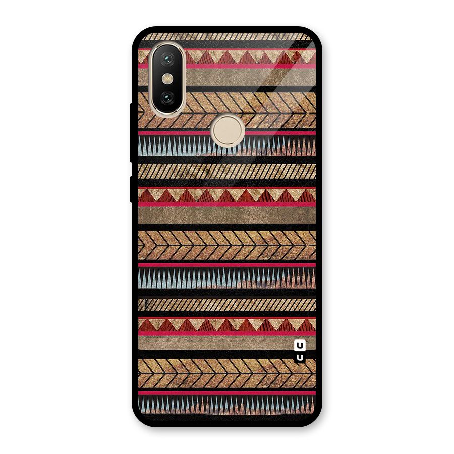 Red Indie Pattern Glass Back Case for Redmi A2