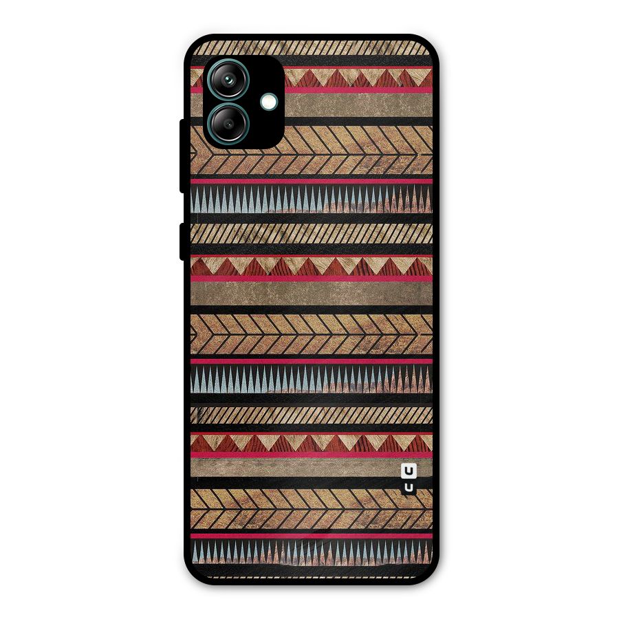 Red Indie Pattern Metal Back Case for Galaxy A04
