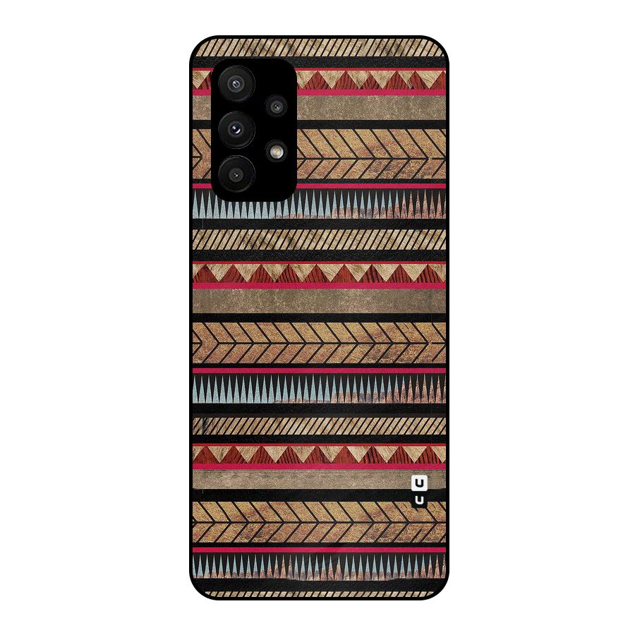 Red Indie Pattern Metal Back Case for Galaxy A23