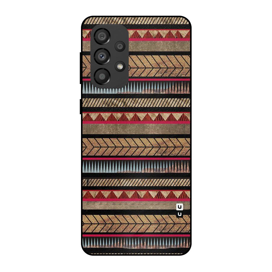 Red Indie Pattern Metal Back Case for Galaxy A33 5G