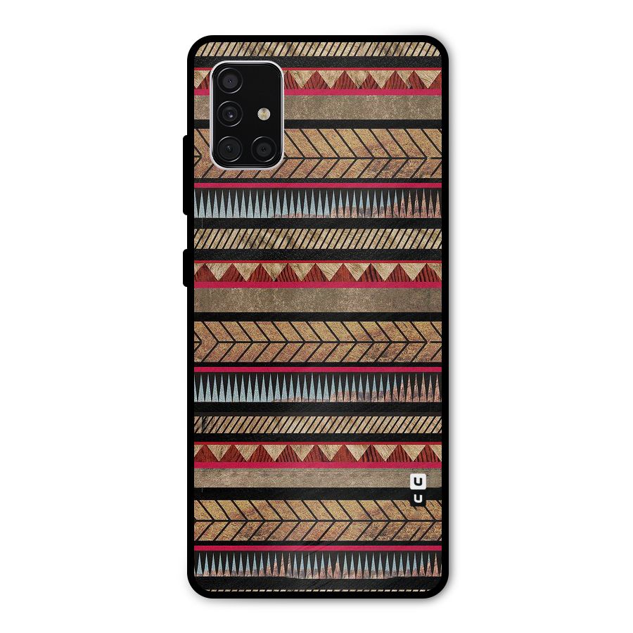 Red Indie Pattern Metal Back Case for Galaxy A51