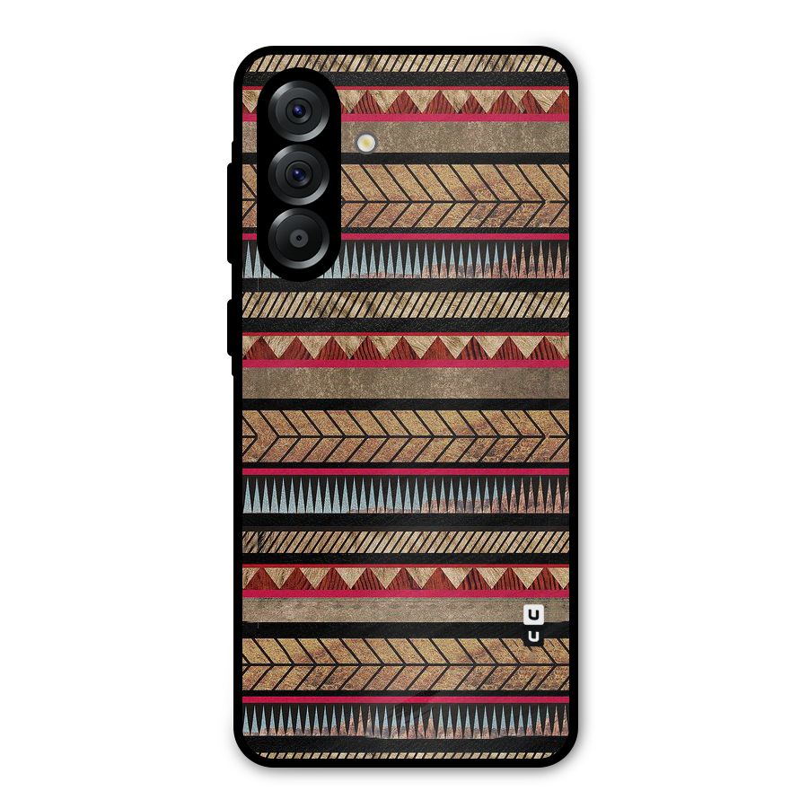Red Indie Pattern Metal Back Case for Galaxy A56