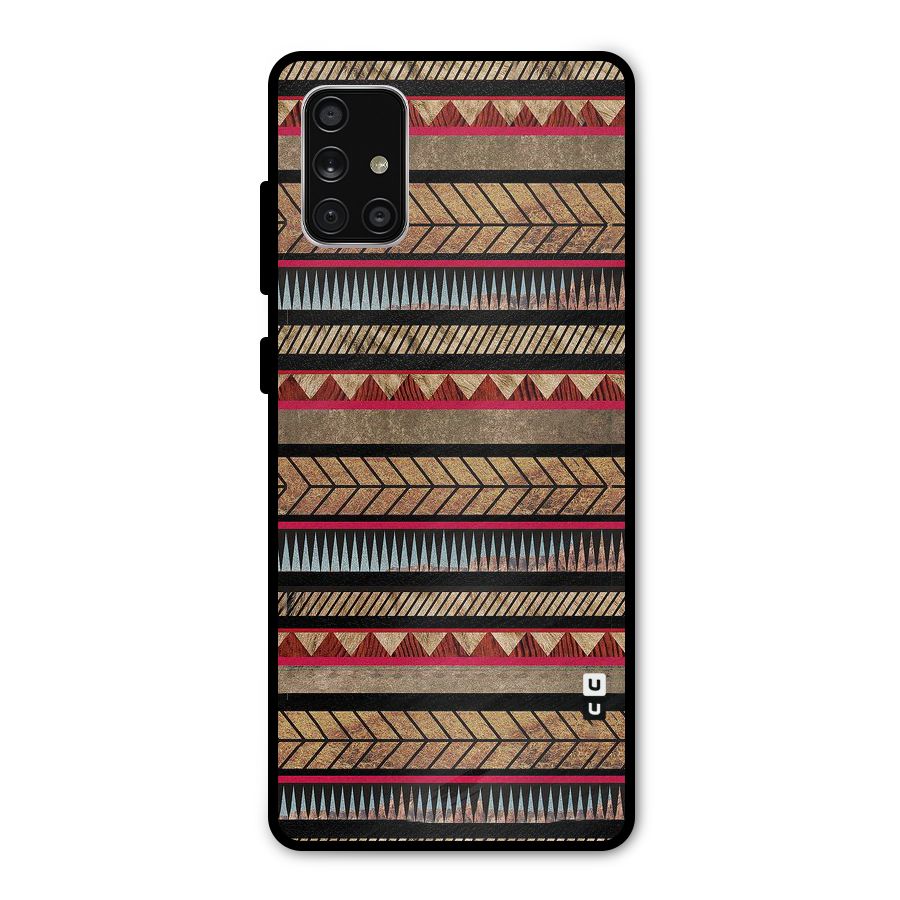 Red Indie Pattern Metal Back Case for Galaxy A71