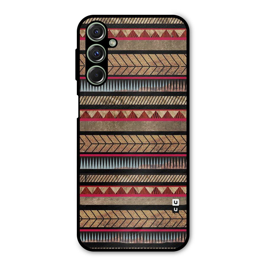 Red Indie Pattern Metal Back Case for Galaxy F34