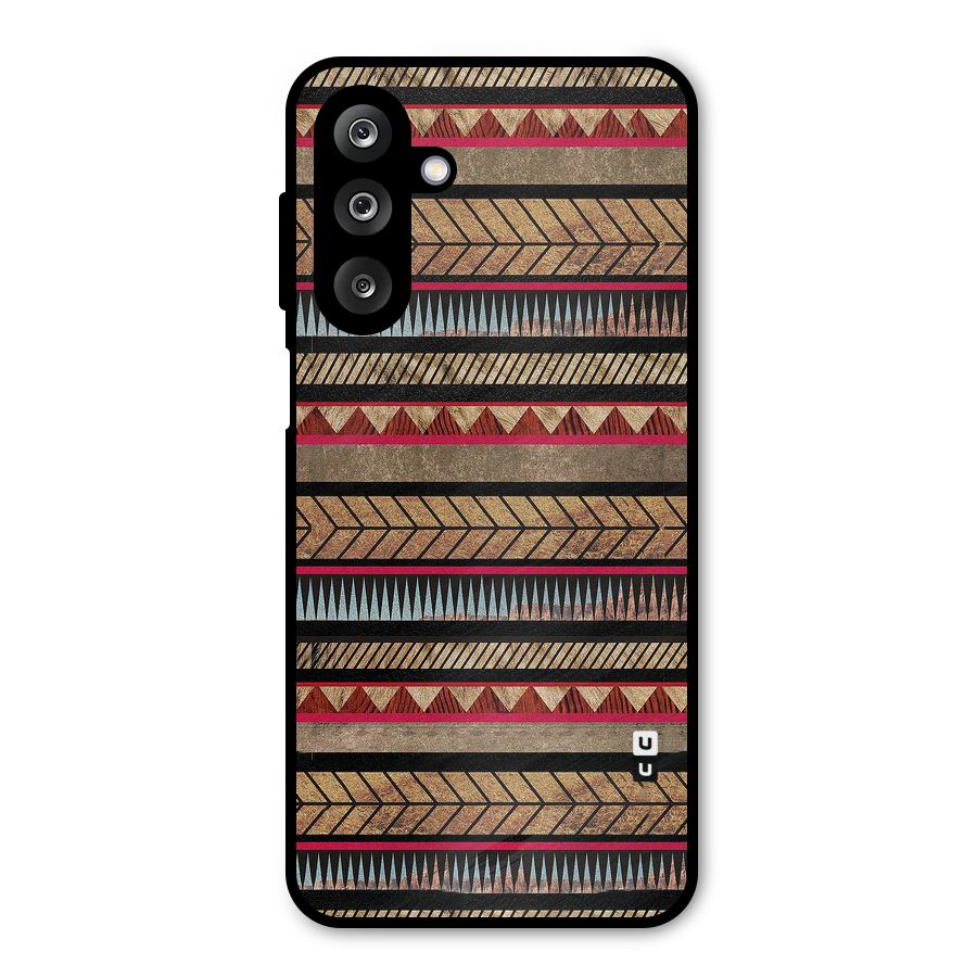 Red Indie Pattern Metal Back Case for Galaxy M36