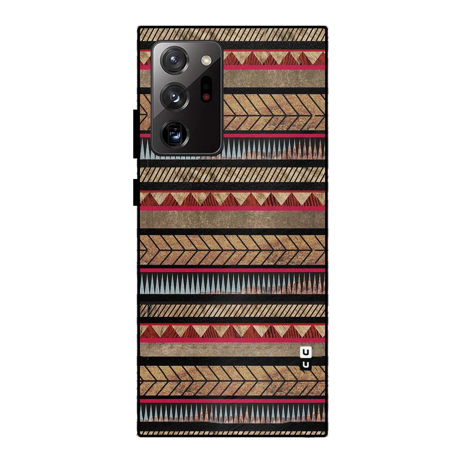 Red Indie Pattern Metal Back Case for Galaxy Note 20 Ultra