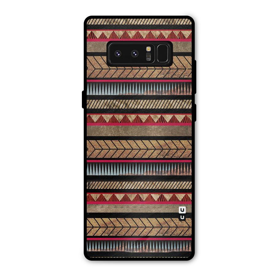 Red Indie Pattern Metal Back Case for Galaxy Note 8