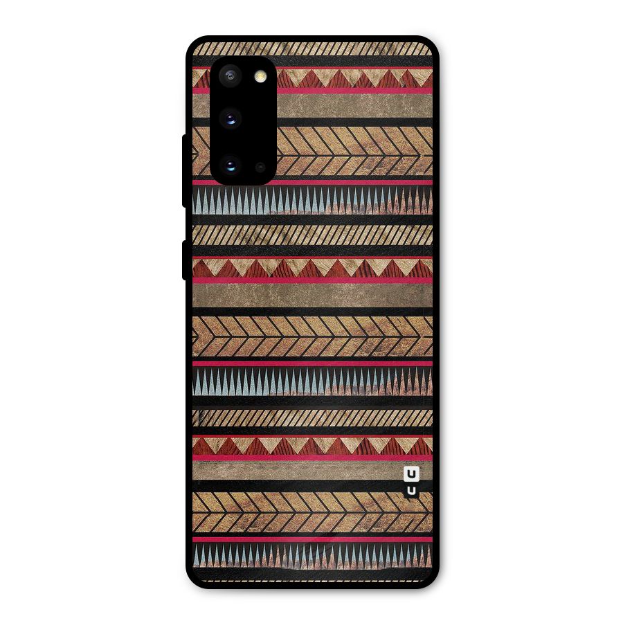Red Indie Pattern Metal Back Case for Galaxy S20