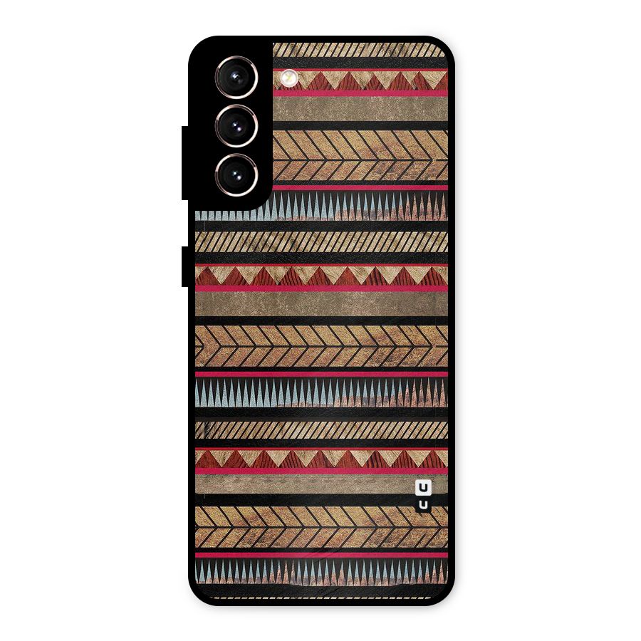 Red Indie Pattern Metal Back Case for Galaxy S21 5G