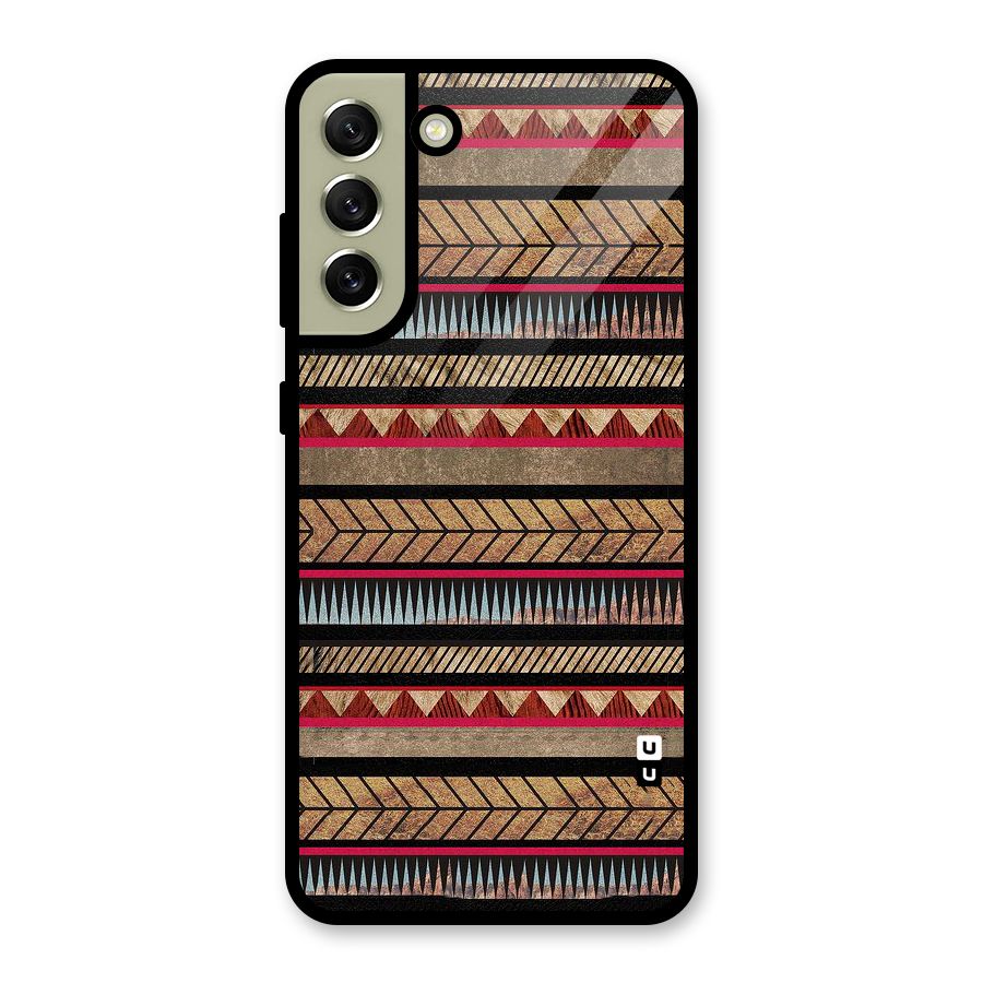 Red Indie Pattern Metal Back Case for Galaxy S21 FE 5G (2023)