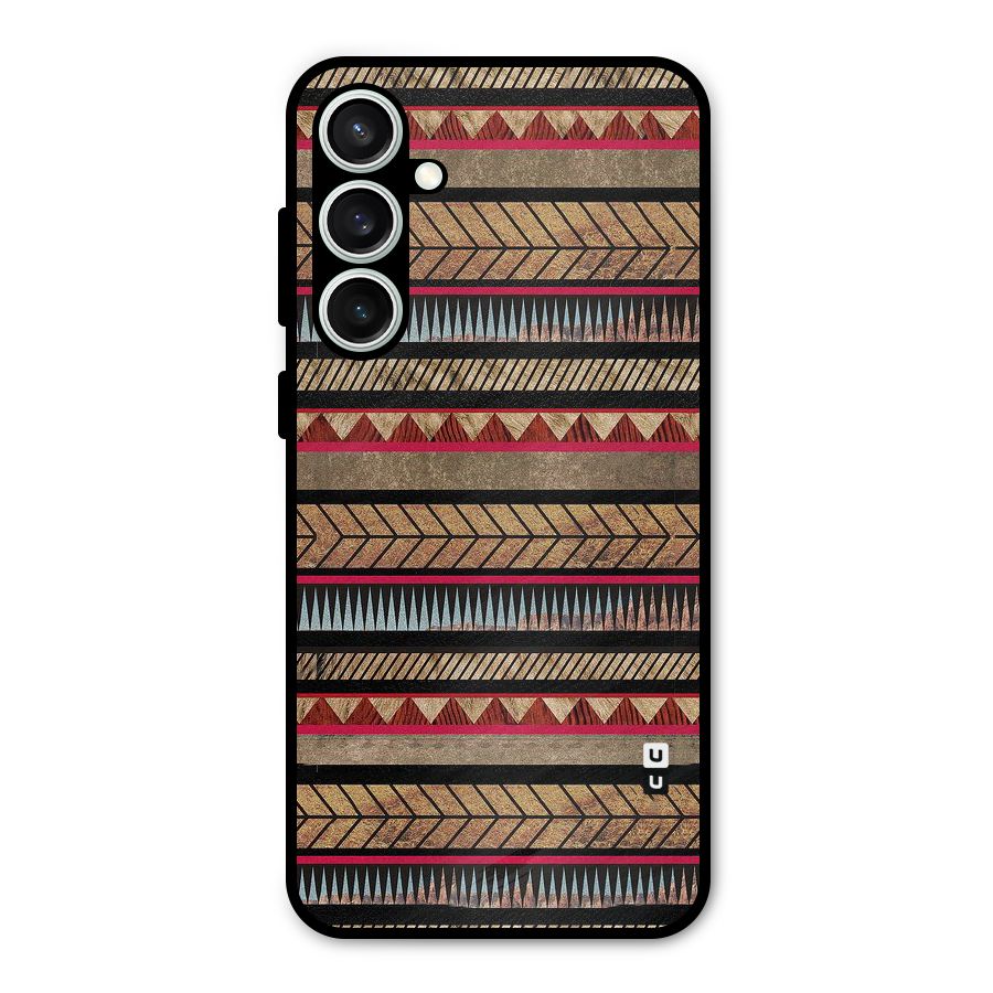 Red Indie Pattern Metal Back Case for Galaxy S23 FE