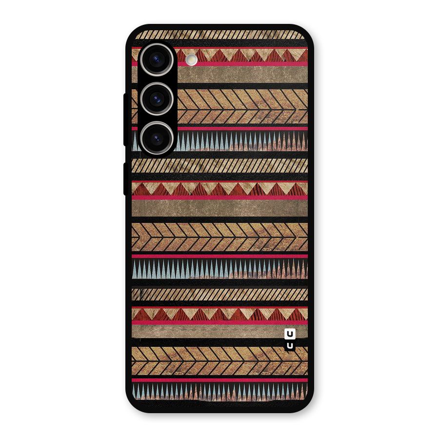 Red Indie Pattern Metal Back Case for Galaxy S23 Plus