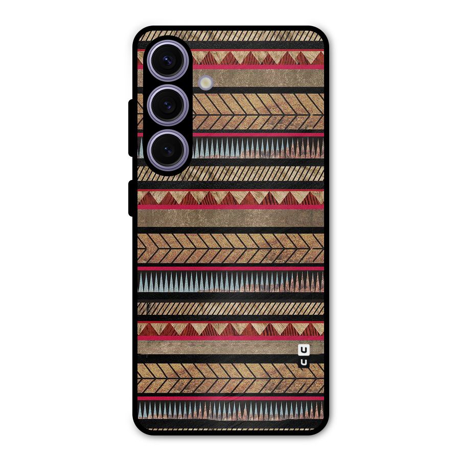 Red Indie Pattern Metal Back Case for Galaxy S24