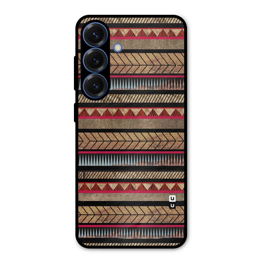 Red Indie Pattern Metal Back Case for Galaxy S25