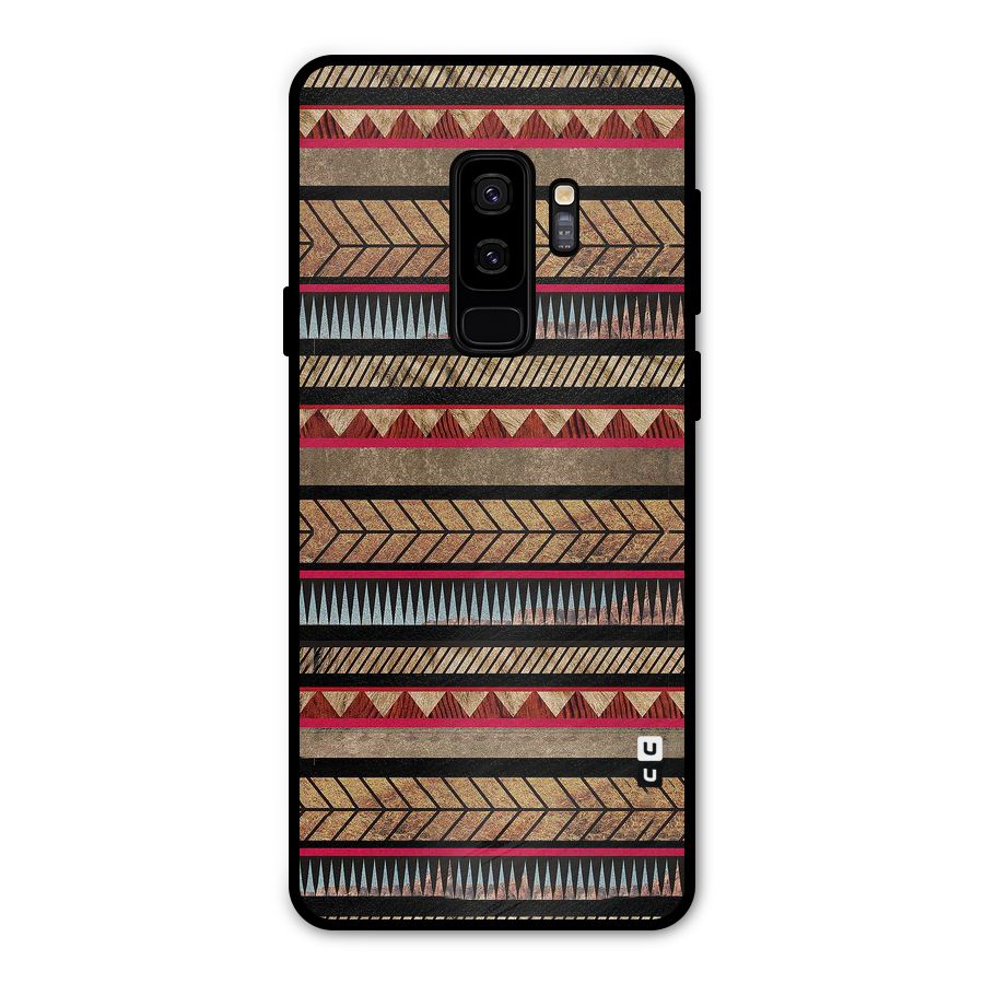 Red Indie Pattern Metal Back Case for Galaxy S9 Plus