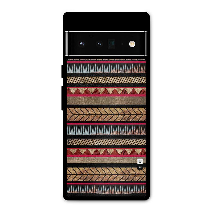 Red Indie Pattern Metal Back Case for Google Pixel 6 Pro