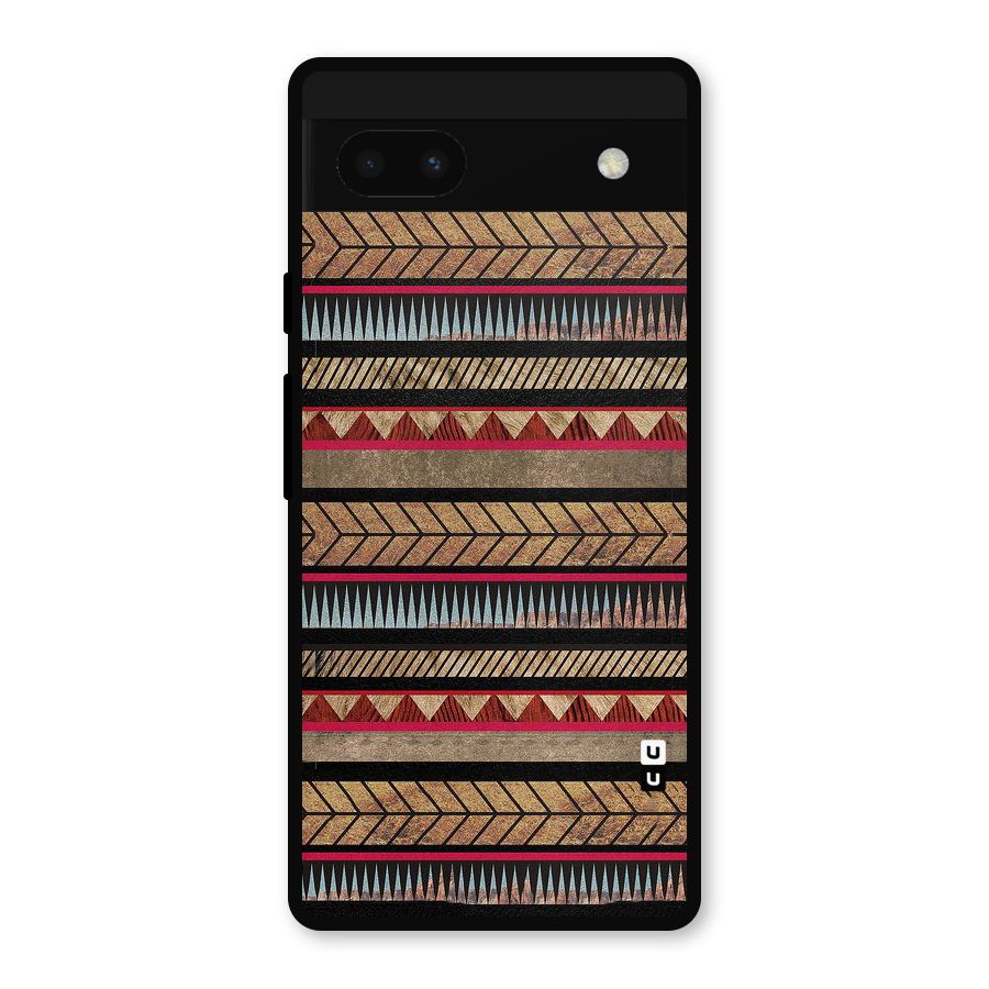 Red Indie Pattern Metal Back Case for Google Pixel 6a