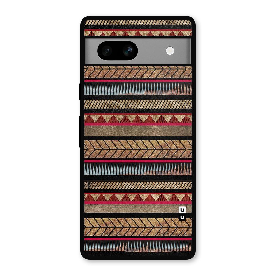Red Indie Pattern Metal Back Case for Google Pixel 7a