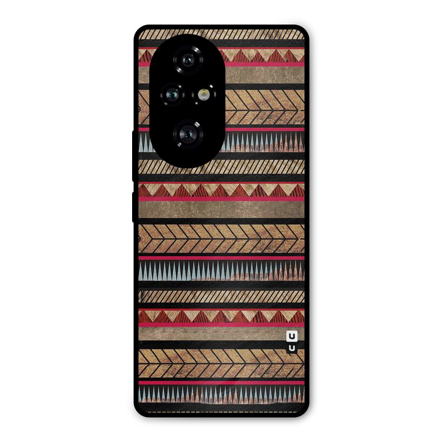 Red Indie Pattern Metal Back Case for Honor 200 Pro