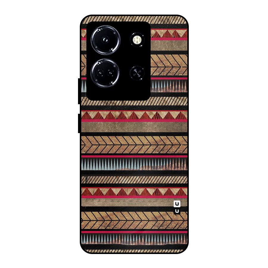 Red Indie Pattern Metal Back Case for Infinix Note 30 5G