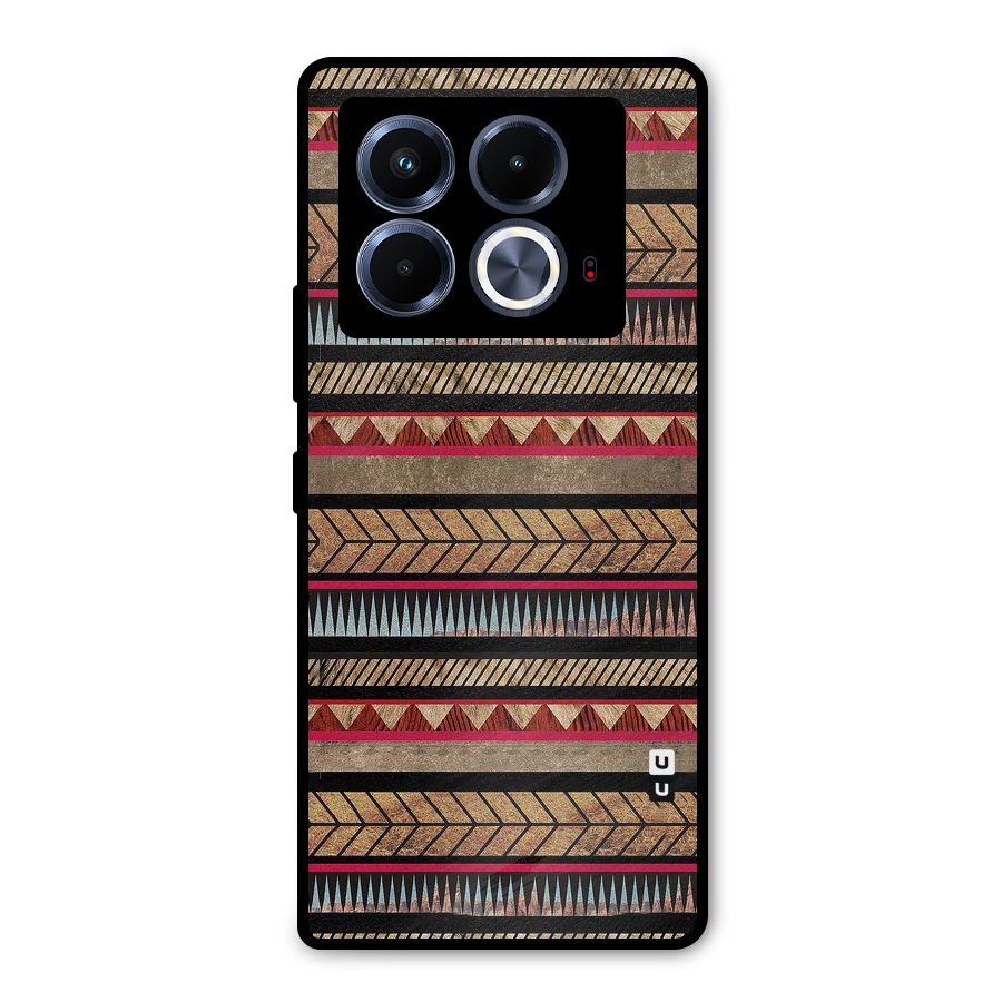 Red Indie Pattern Metal Back Case for Infinix Note 40 5G