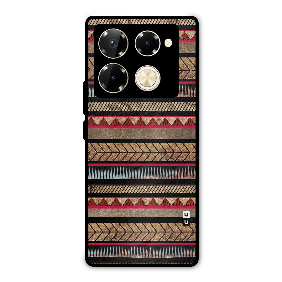 Red Indie Pattern Metal Back Case for Infinix Note 40 Pro Plus