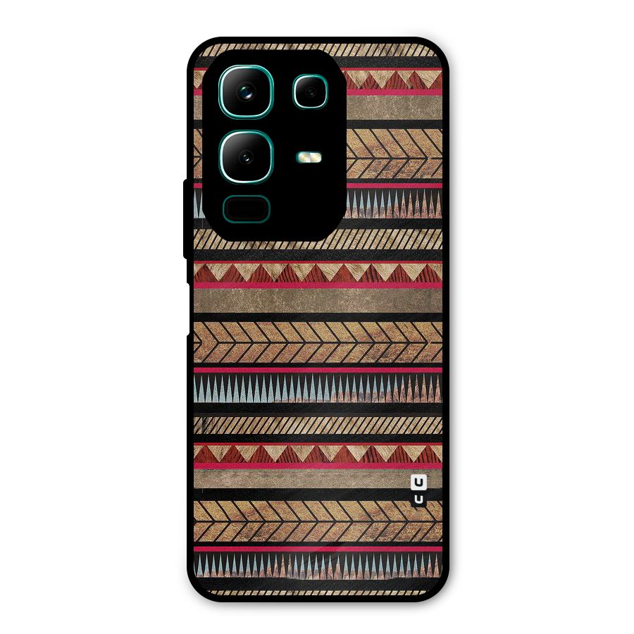 Red Indie Pattern Metal Back Case for Infinix Note 50x