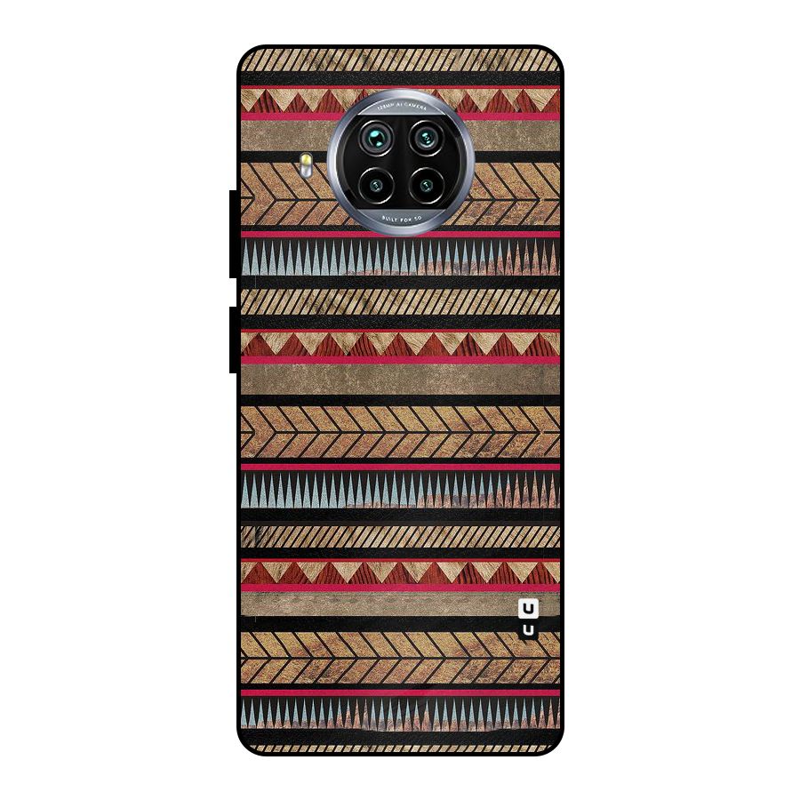 Red Indie Pattern Metal Back Case for Mi 10i