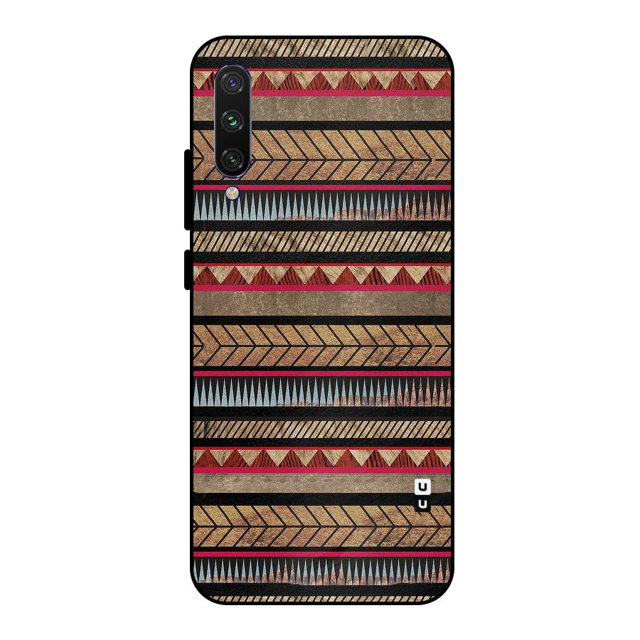 Red Indie Pattern Metal Back Case for Mi A3