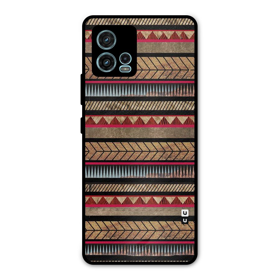 Red Indie Pattern Metal Back Case for Moto G72