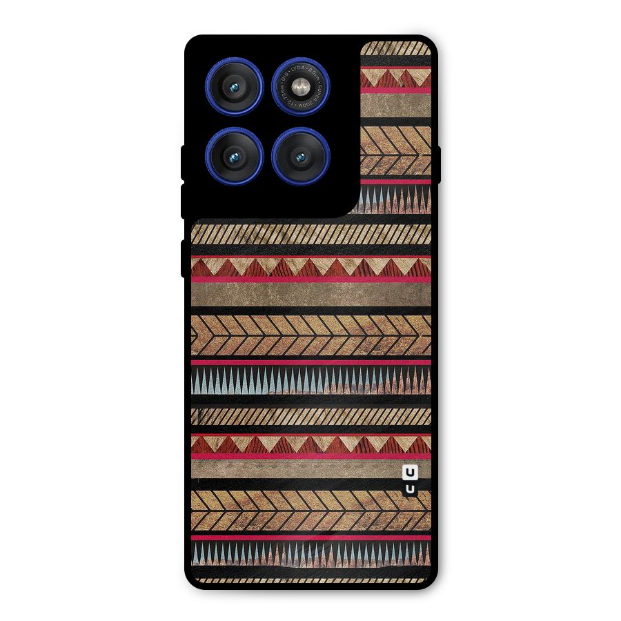 Red Indie Pattern Metal Back Case for Motorola Edge 60 Pro