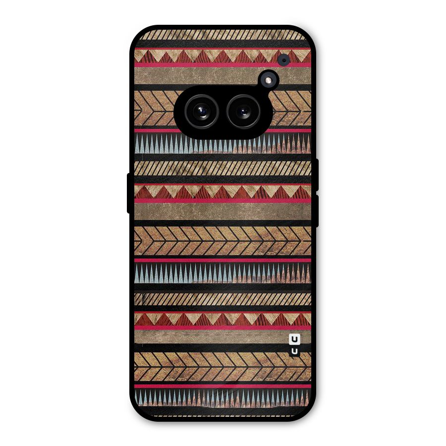 Red Indie Pattern Metal Back Case for Nothing Phone 2a Plus