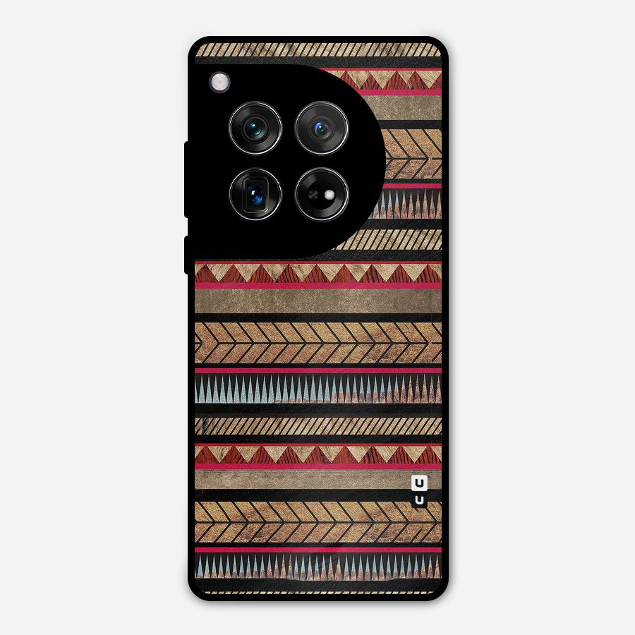 Red Indie Pattern Metal Back Case for OnePlus 12