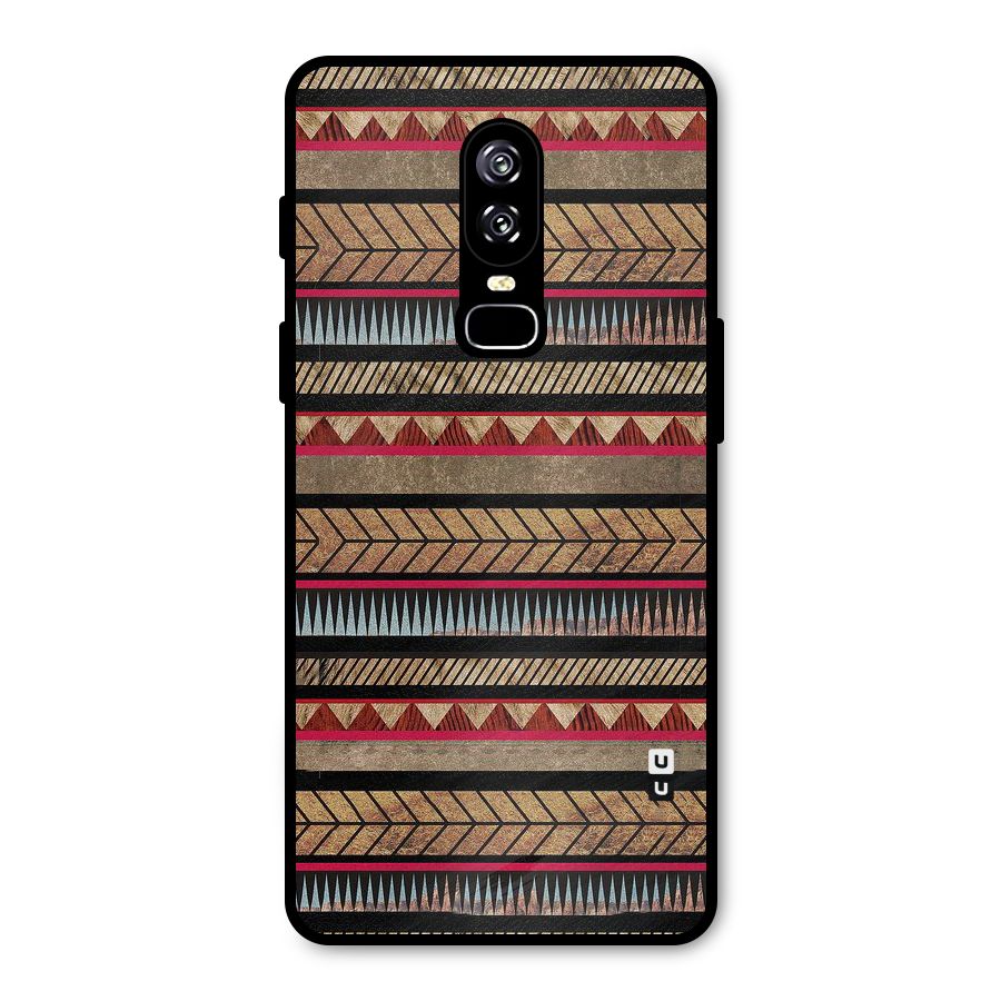 Red Indie Pattern Metal Back Case for OnePlus 6