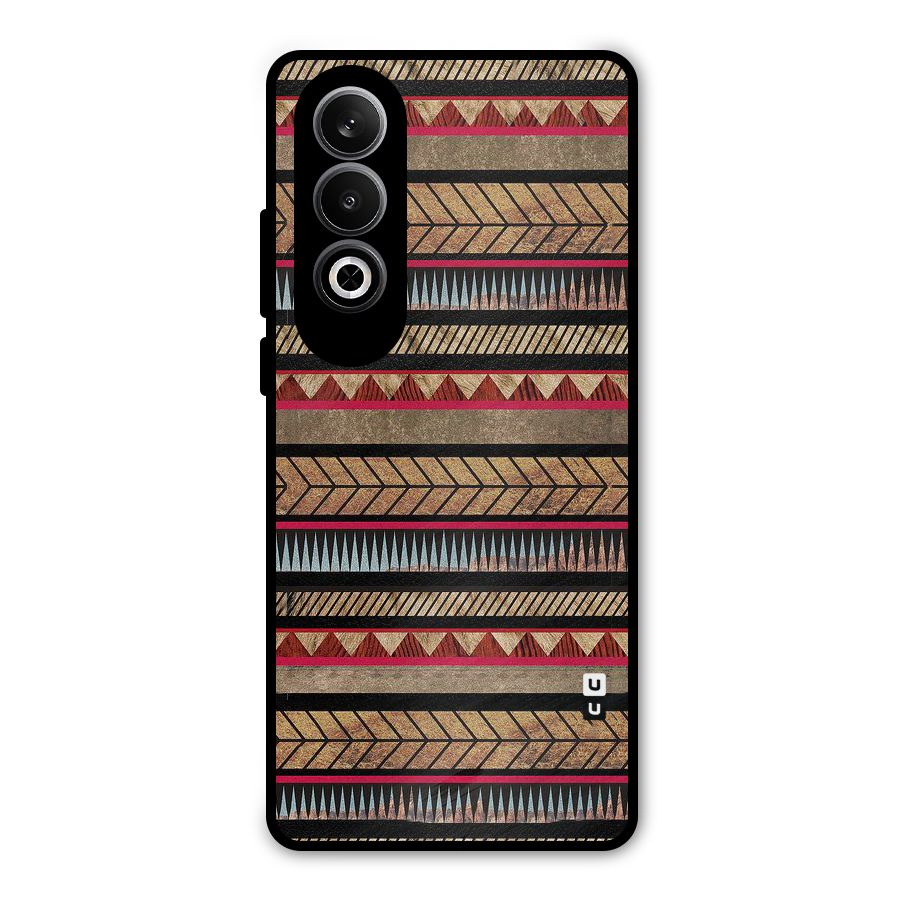 Red Indie Pattern Metal Back Case for OnePlus Nord CE4