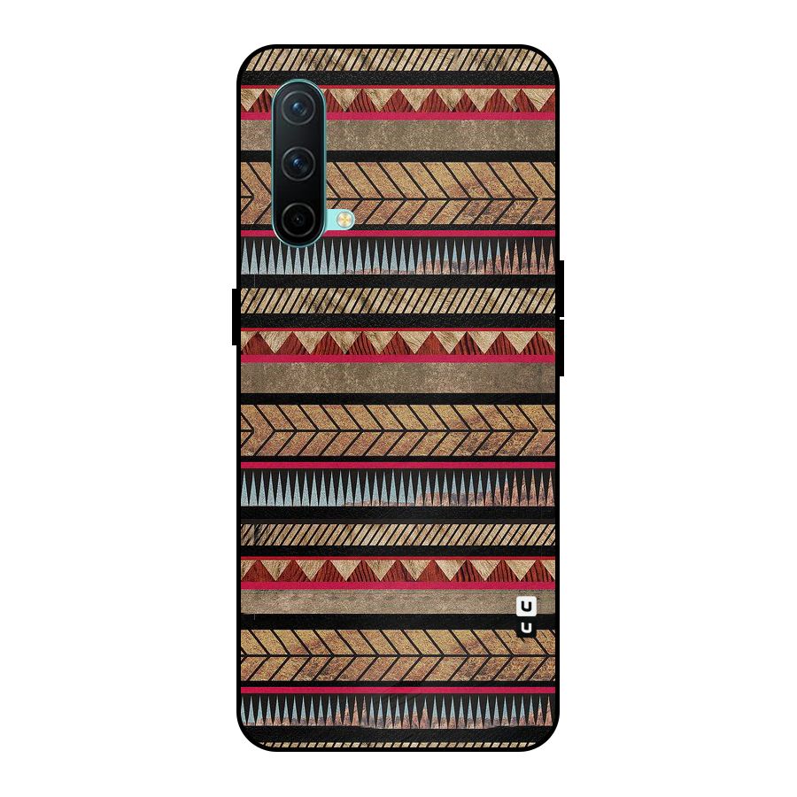 Red Indie Pattern Metal Back Case for OnePlus Nord CE 5G