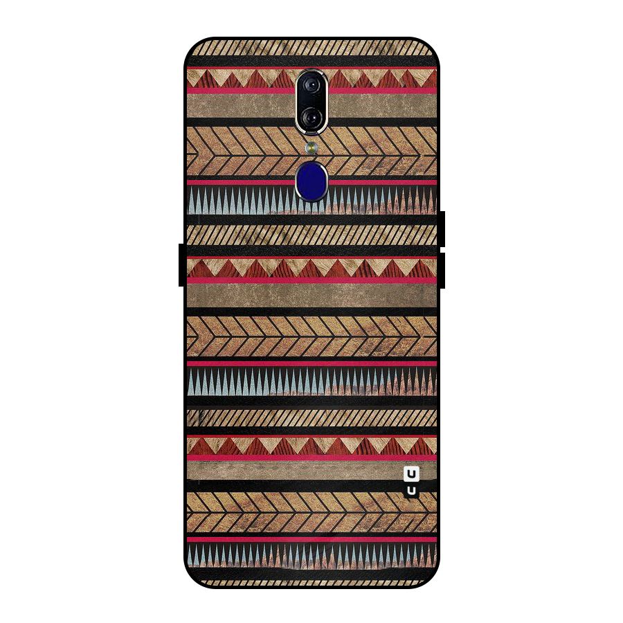 Red Indie Pattern Metal Back Case for Oppo F11