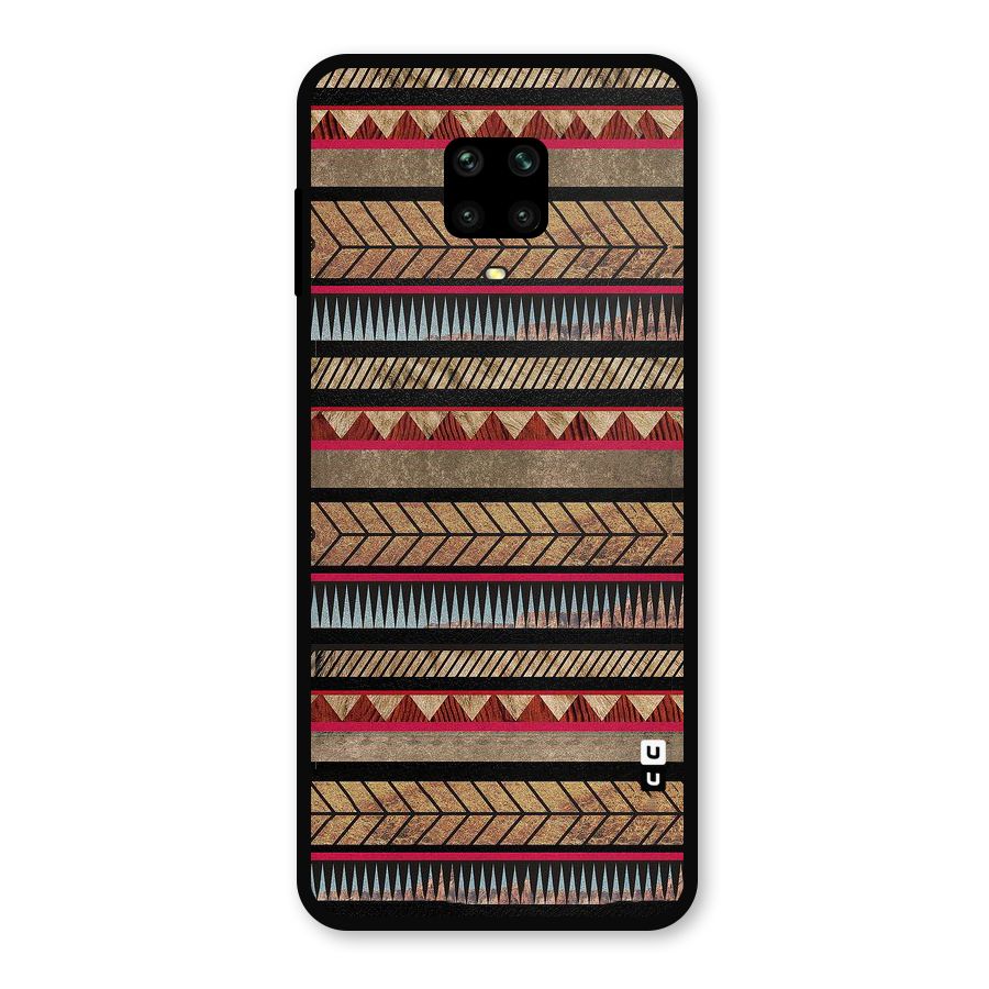 Red Indie Pattern Metal Back Case for Poco M2 Pro
