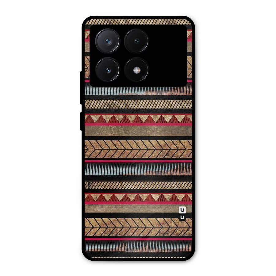Red Indie Pattern Metal Back Case for Poco X6 Pro