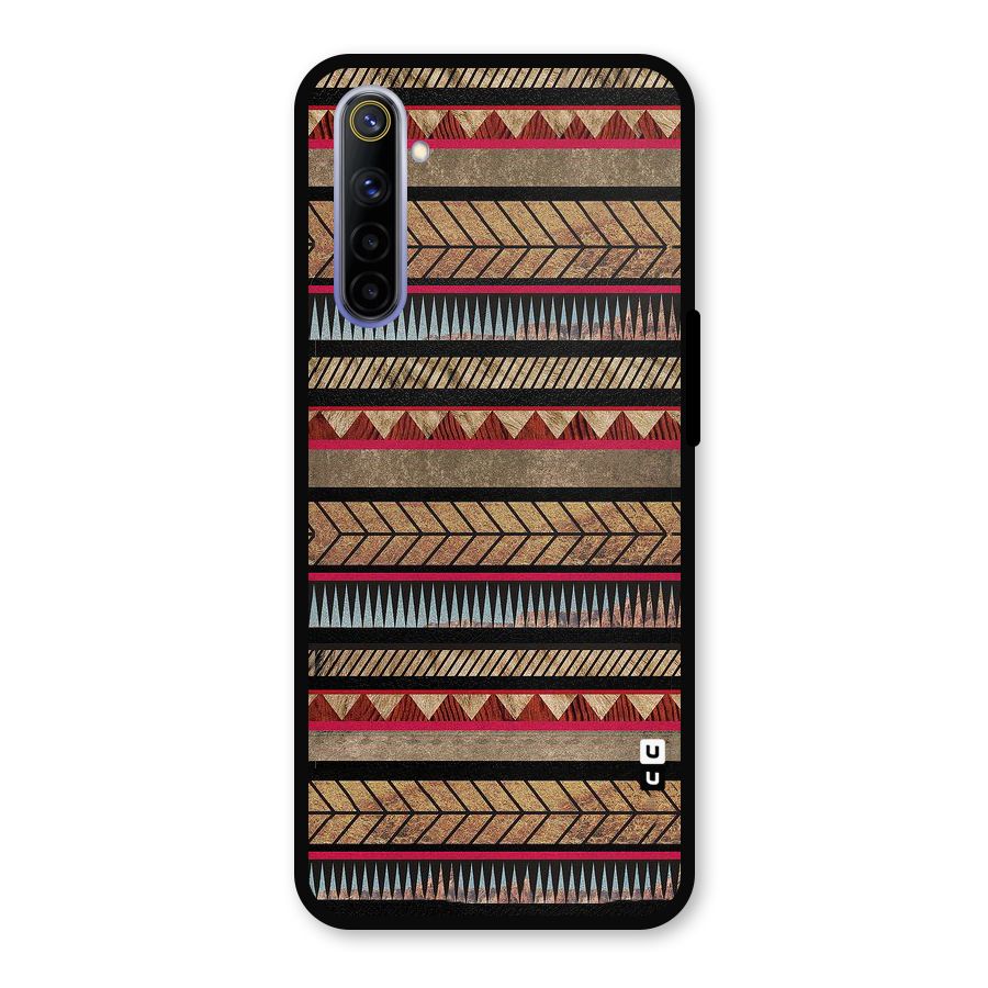 Red Indie Pattern Metal Back Case for Realme 6i