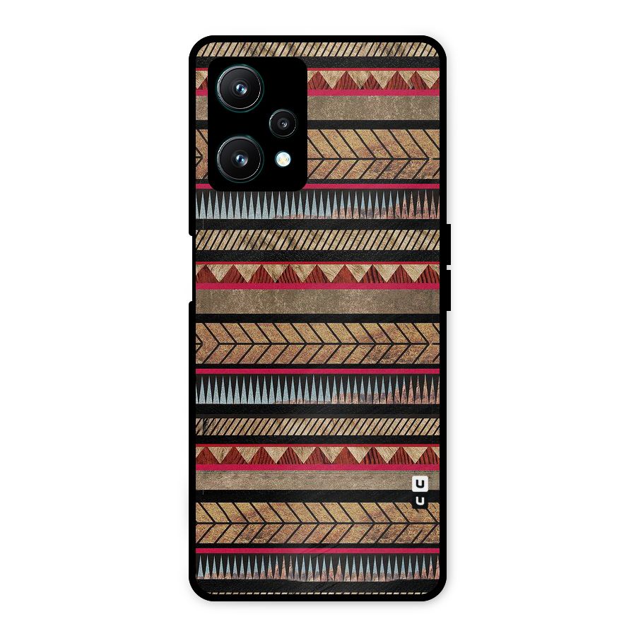 Red Indie Pattern Metal Back Case for Realme 9 Pro 5G