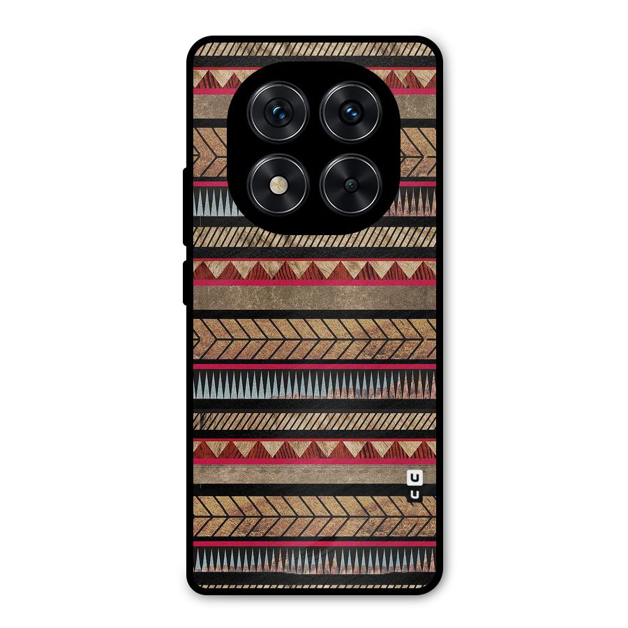 Red Indie Pattern Metal Back Case for Redmi Note 14 Pro 5G