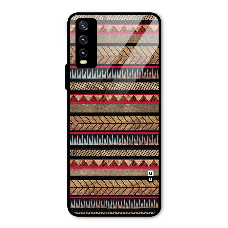 Red Indie Pattern Metal Back Case for Vivo Y20